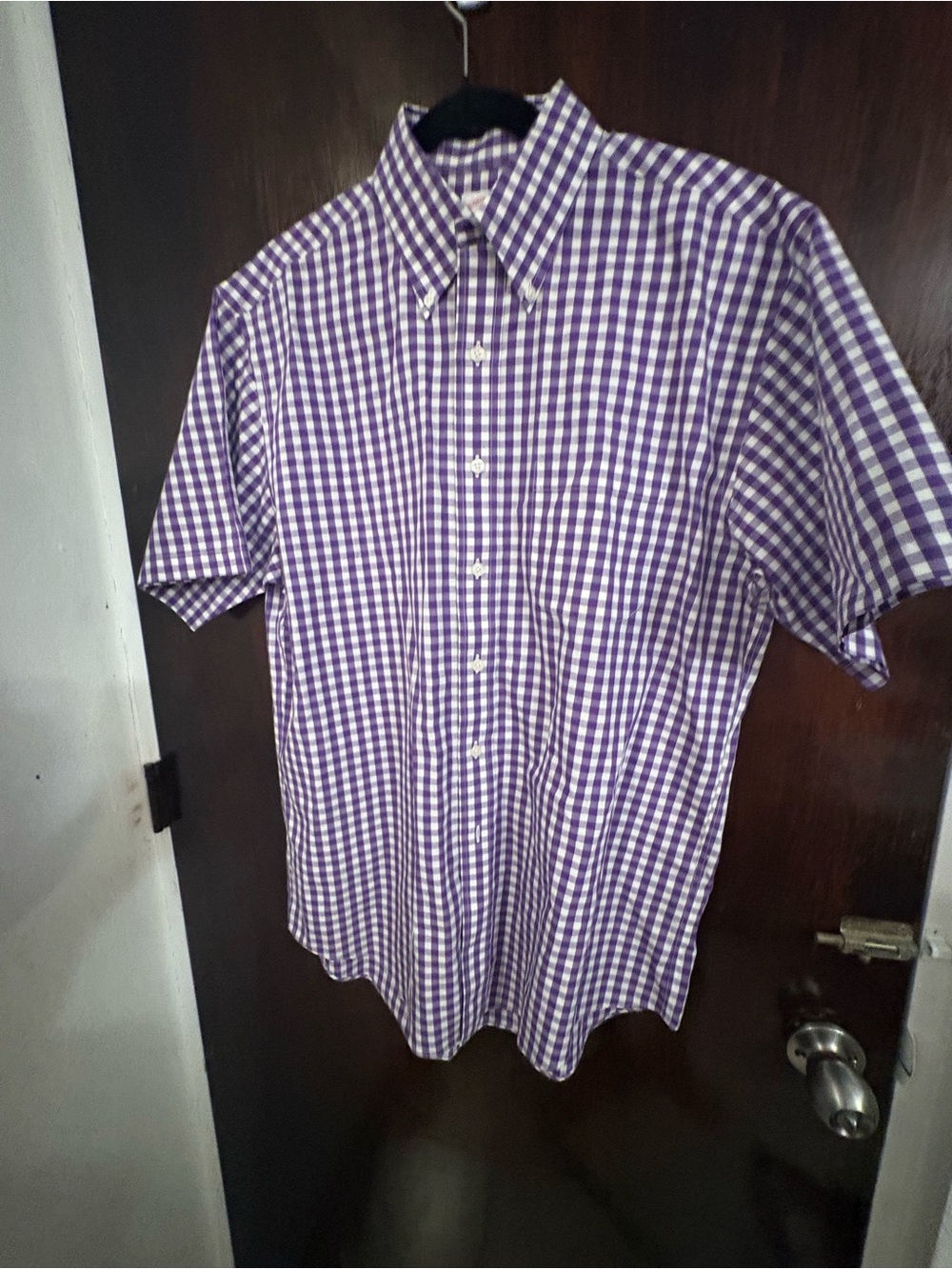 Bundle 3 for $25. Brooks Brothers Gingham Short-Sleeve Button-Down Shirt. Size M
